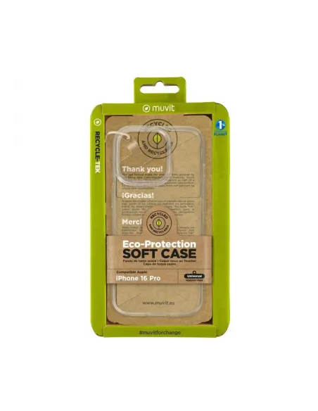 Funda muvit recycletek para apple iphone 16 pro transparente