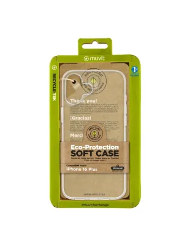 Funda muvit recycletek para apple iphone 16 plus transparente