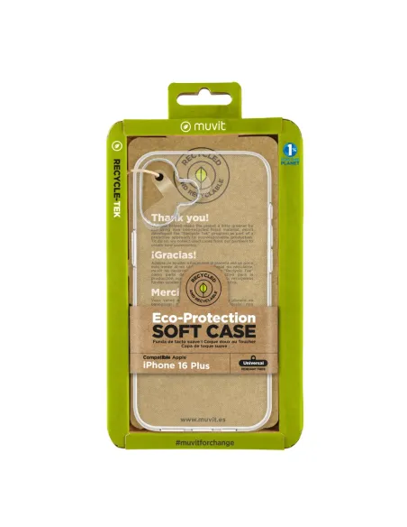 Funda muvit recycletek para apple iphone 16 plus transparente