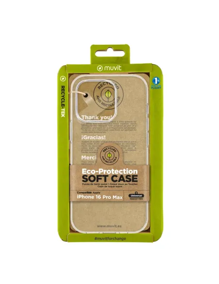Funda muvit recycletek para apple iphone 16 pro max transparente