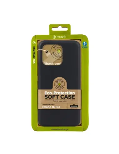 Funda muvit recycletek para apple iphone 16 pro negra