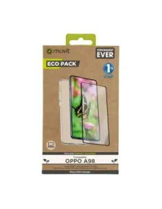Funda muvit para oppo a98 + protector de pantalla vidrio templado plano marco negro
