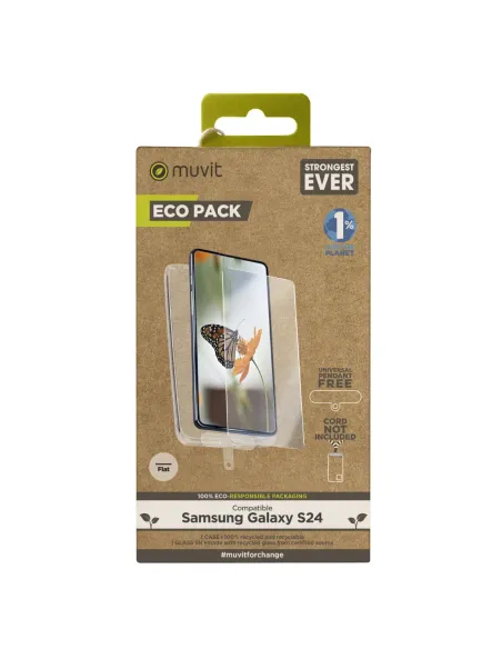 Funda muvit para samsung galaxy s24 + protector de pantalla vidrio templado plano
