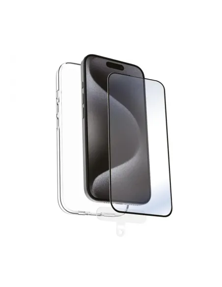 Funda muvit recycletek para apple iphone 16 pro max transparente + protector cristal templado marco negro
