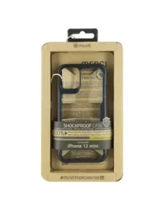 Funda muvit shockproof 2m para apple iphone 12 mini transparente - negra
