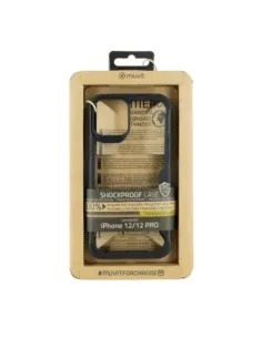 Funda muvit shockproof 2m para apple iphone 12 - 12 pro transparente - negra