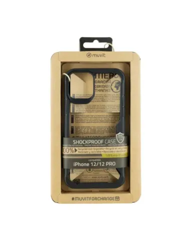 Funda muvit shockproof 2m para apple iphone 12 - 12 pro transparente - negra