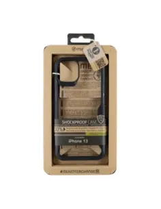 Funda muvit shockproof 2m para apple iphone 13 transparente - negra