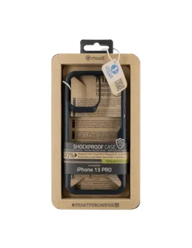 Funda muvit shockproof 2m para apple iphone 13 pro transparente - negra
