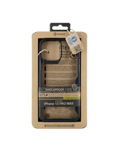 Funda muvit shockproof 2m para apple iphone 13 pro max transparente - negra