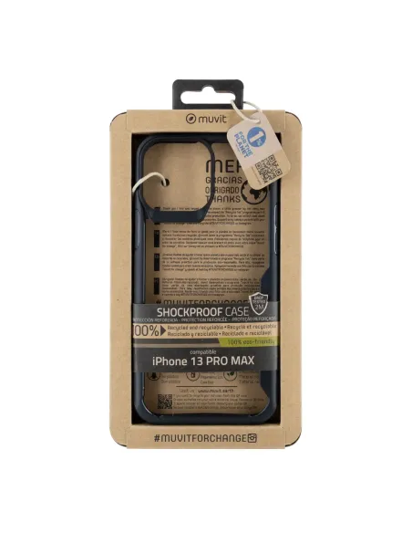 Funda muvit shockproof 2m para apple iphone 13 pro max transparente - negra