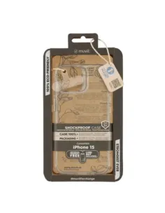 Funda muvit shockproof 2m para apple iphone 15 transparente