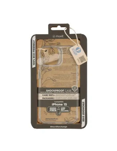 Funda muvit shockproof 2m para apple iphone 15 transparente