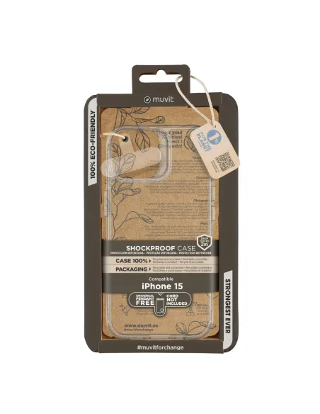 Funda muvit shockproof 2m para apple iphone 15 transparente