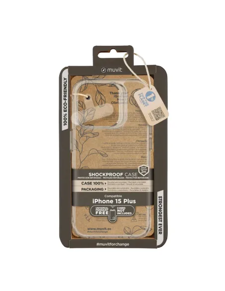 Funda muvit shockproof 2m para apple iphone 15 plus transparente