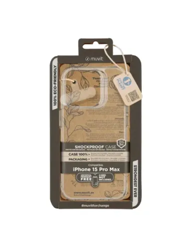 Funda muvit shockproof 2m para apple iphone 15 pro max transparente
