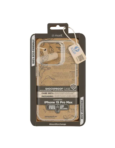 Funda muvit shockproof 2m para apple iphone 15 pro max transparente