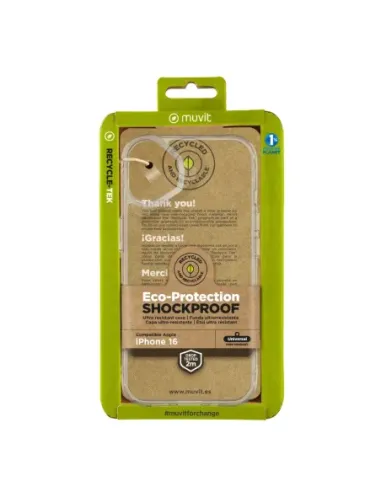 Funda muvit shockproof 2m para apple iphone 16 transparente