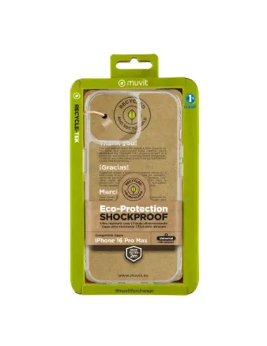 Funda muvit shockproof 2m para apple iphone 16 pro max transparente