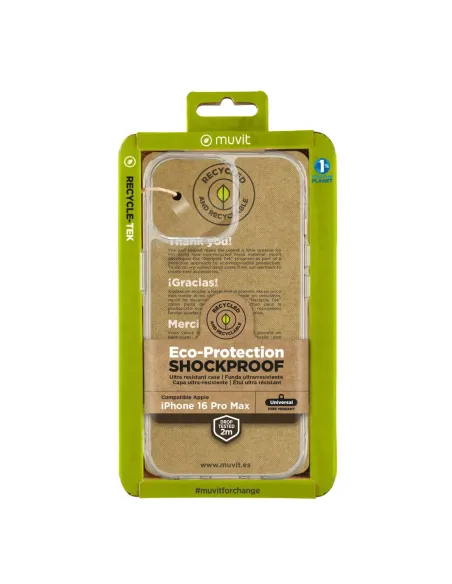 Funda muvit shockproof 2m para apple iphone 16 pro max transparente