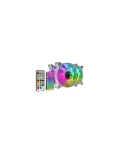 Pack 3 Ventiladores Mars Gaming MF-3DKITW/ 12cm + HUB + Mando a Distancia/ ARGB/ Blanco