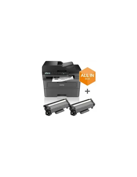 Multifunción Láser Monocromo Brother MFC-L2827DWXL WiFi/ Fax/ Dúplex/ Pack impresora + consumibles XL/ Negra