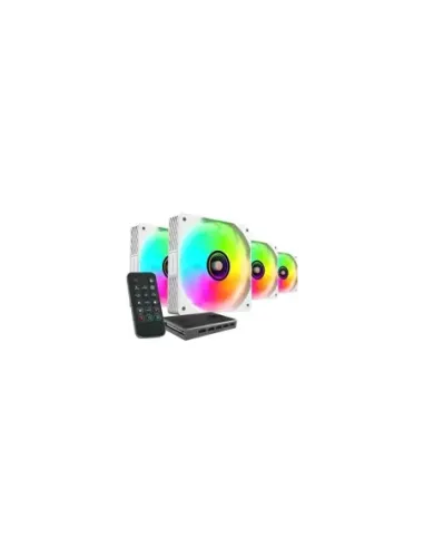 Pack 4 Ventiladores Mars Gaming MF-SI4KIT/ 12cm + HUB + Mando a Distancia/ ARGB/ Blancos