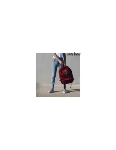 Mochila casual terciopelo cerdá harry potter anden 9 3 - 4 burdeos 40 cm