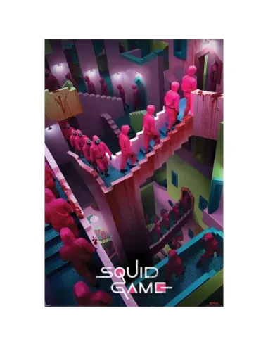 Poster el juego del calamar escaleras & esbirros enmascarados