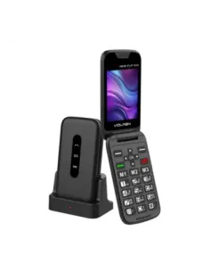 Telefono movil volfen nexo flip max tipo concha negro base de carga