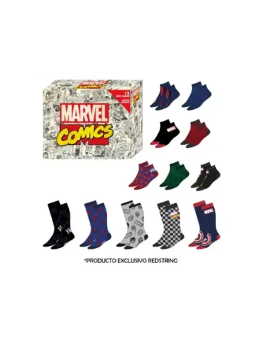Caja regalo 12 pares calcetines marvel talla 40 - 46