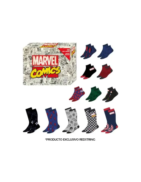 Caja regalo 12 pares calcetines marvel talla 40 - 46