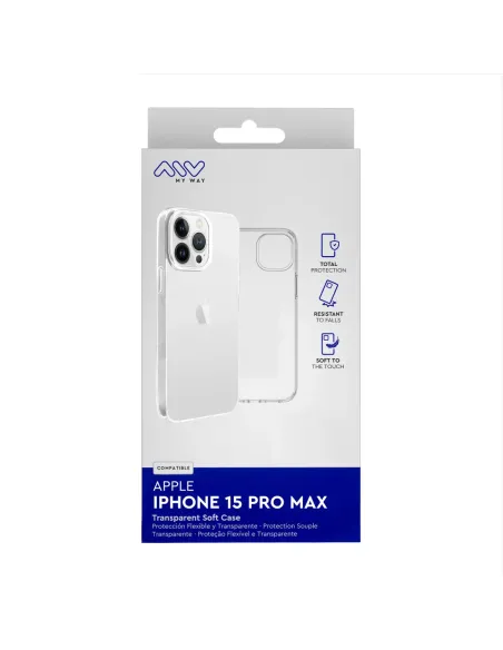 Carcasa myway para apple iphone 15 pro max transparente