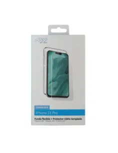 Carcasa myway para apple iphone 13 pro transparente + protector pantalla cristal templado