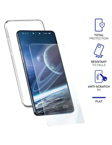 Carcasa myway para apple iphone 14 pro max transparente + protector pantalla cristal templado