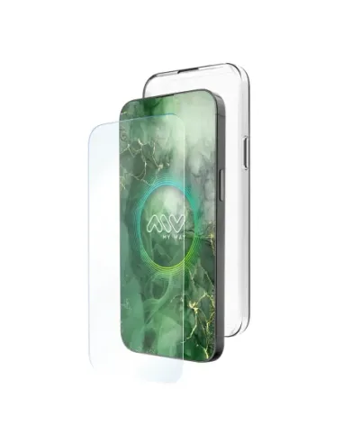 Carcasa myway para apple iphone 16 plus transparente + protector pantalla cristal templado