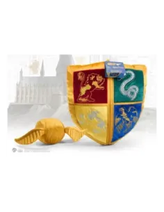 Peluche the noble collection harry potter escudo hogwarts y snitch dorada