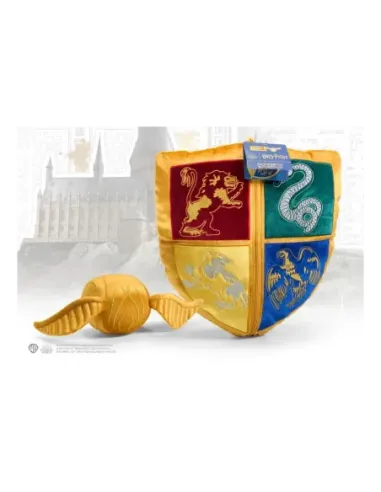 Peluche the noble collection harry potter escudo hogwarts y snitch dorada