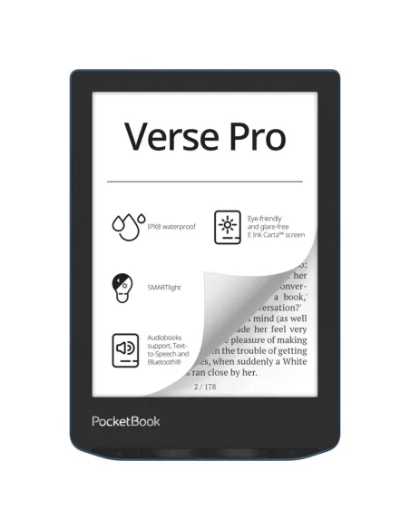 Libro electronico ebook pocketbook verse pro ereader 6 pulgadas 16 gb azul - azure