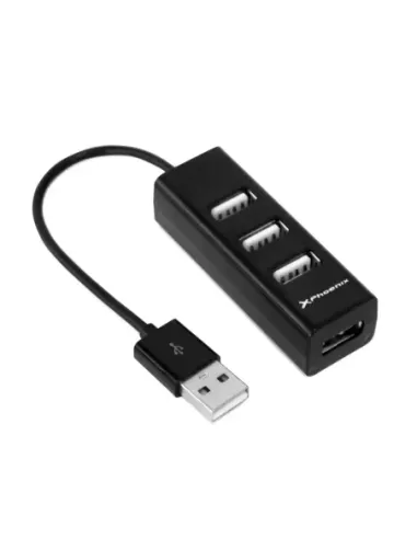 Hub usb portatil phoenix 4 puertos usb 2.0 cable conector usb flexible diseño compacto