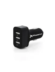 Cargador universal phoenix phcarcharger3usb para coche -  mechero  5v - 3 x usb 7.2a negro acabado en silicona