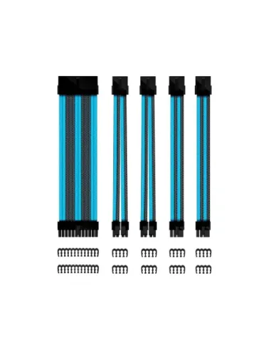 Kit de extension phoenix cables fuente de alimentacion 30cm 24 pines - 4 + 4 pines - 6 + 2 pines negro y azul