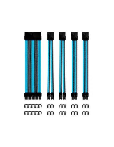 Kit de extension phoenix cables fuente de alimentacion 30cm 24 pines - 4 + 4 pines - 6 + 2 pines negro y azul