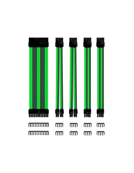 Kit de extension phoenix cables fuente de alimentacion 30cm 24 pines - 4 + 4 pines - 6 + 2 pines negro y verde