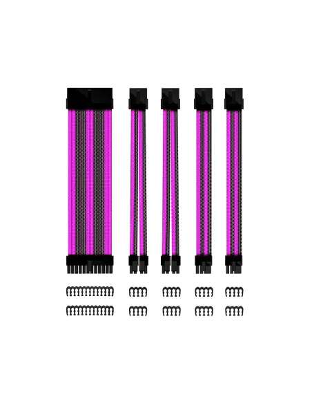 Kit de extension phoenix cables fuente de alimentacion 30cm 24 pines - 4 + 4 pines - 6 + 2 pines negro y morado
