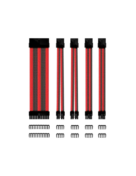 Kit de extension phoenix cables fuente de alimentacion 30cm 24 pines - 4 + 4 pines - 6 + 2 pines negro y rojo