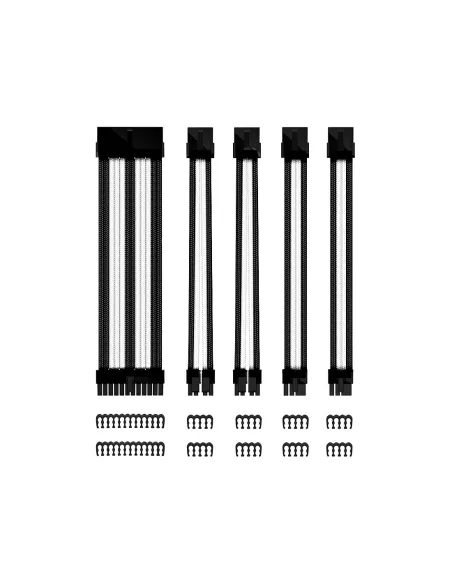 Kit de extension phoenix cables fuente de alimentacion 30cm 24 pines - 4 + 4 pines - 6 + 2 pines blanco y negro