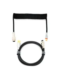 Phoenix kioru cable aviador en espiral con conector tipo c para teclados gaming negro