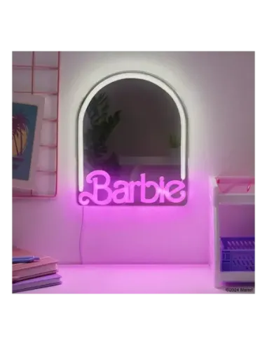 Espejo de neón led de montaje en pared barbie