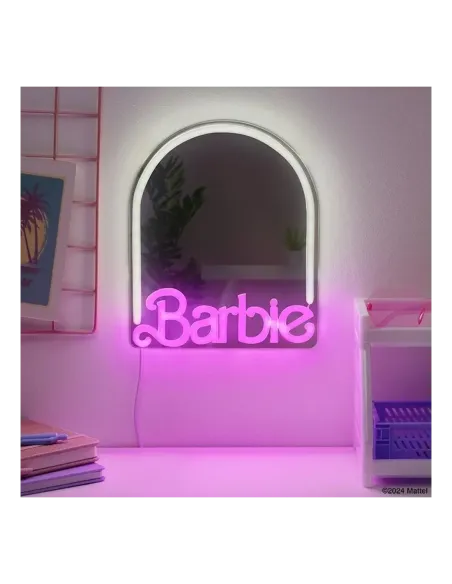 Espejo de neón led de montaje en pared barbie